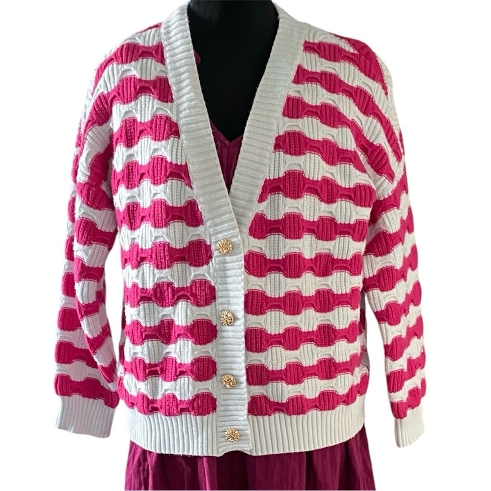 Belldini button down knit cardigan sweater top size M